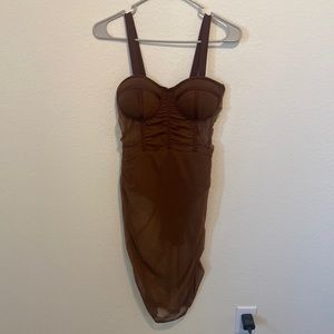 Brown dress, fashion nova